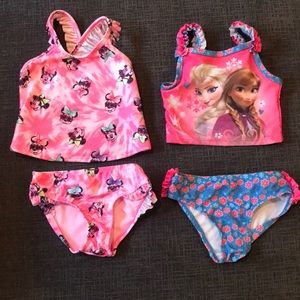 NWOT- Two Disney toddler girls 2T, bikinis